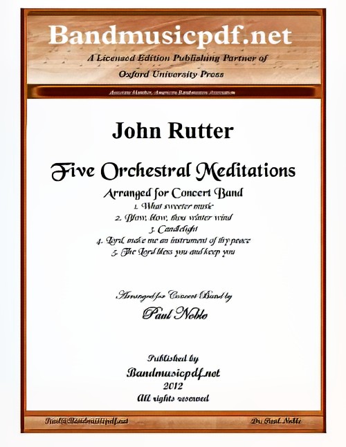 Five Orchestral Meditations (Concert Band - Score and Parts)