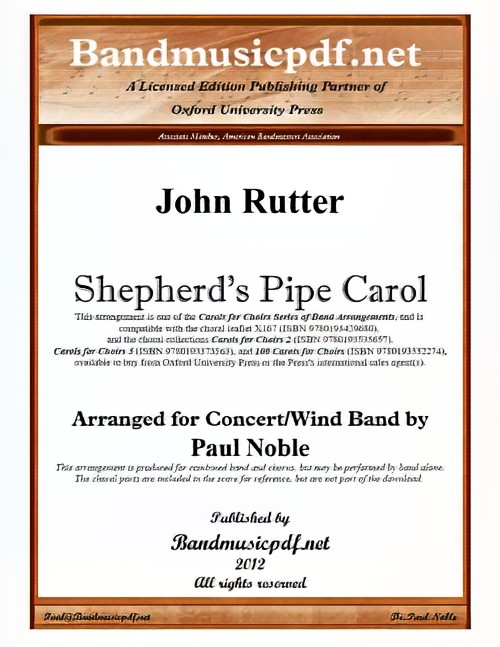 Shepherd's Pipe Carol (Concert Band with Optional Choir - Score and Parts)