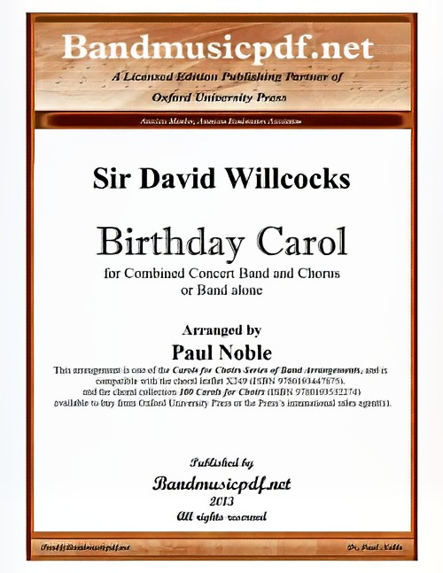 Birthday Carol (Concert Band with Optional Choir - Score and Parts)