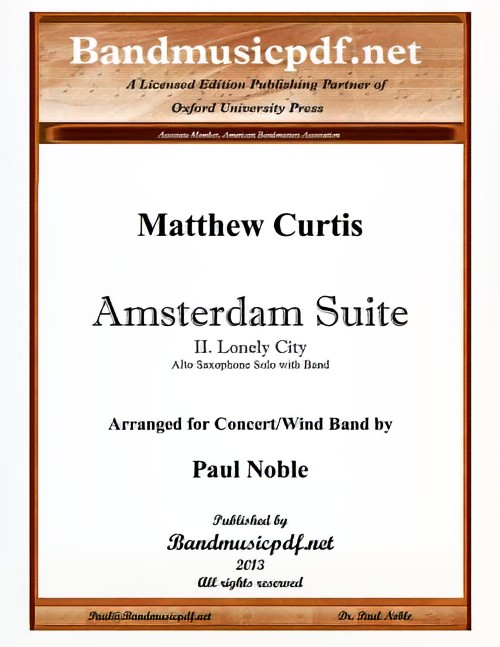 Amsterdam Suite, 2nd Movement (Concert Band - Score and Parts)