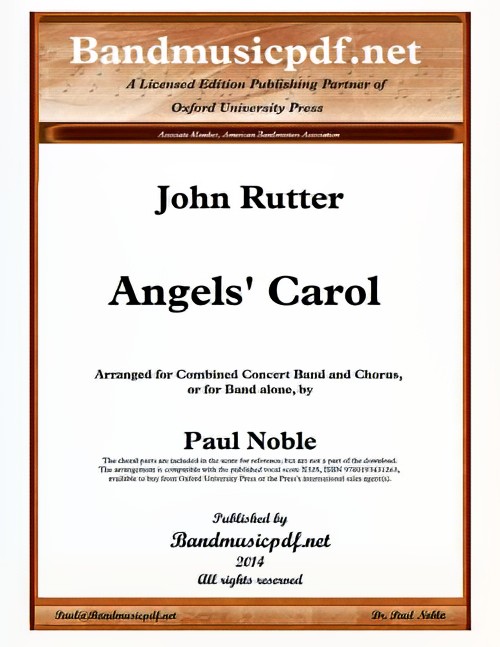 Angels' Carol (Concert Band with Optional Choir - Score and Parts)