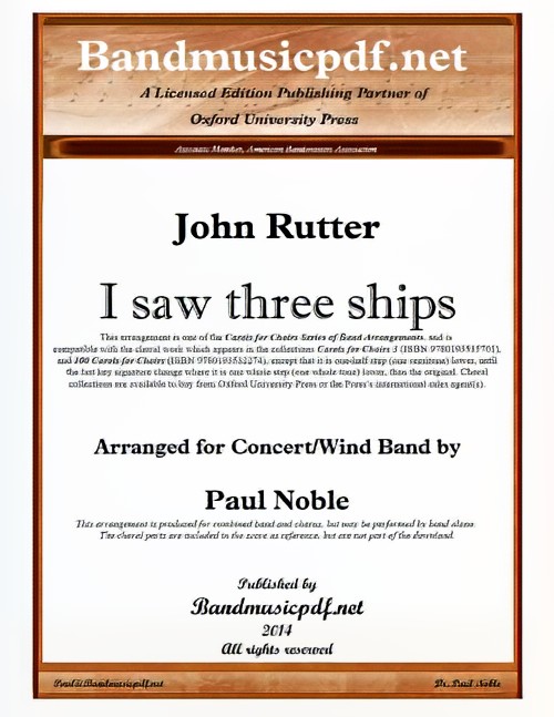 I Saw Three Ships (Concert Band with Optional Choir - Score and Parts)