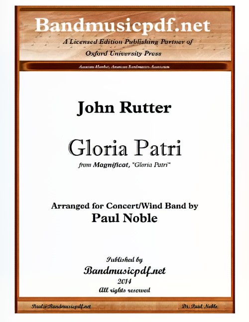 Gloria Patri (from Magnificat) (Concert Band - Score and Parts)