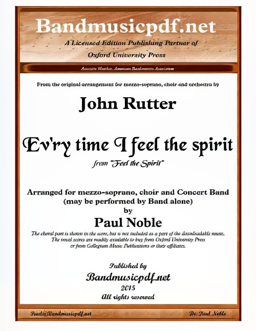 Ev'ry Time I Feel the Spirit (from Feel the Spirit) (Concert Band with Optional Choir - Score and Parts)