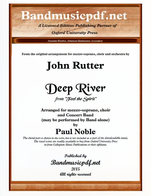 Deep River (from Feel the Spirit) (Concert Band with Optional Choir - Score and Parts)