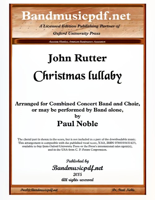 Christmas Lullaby (Concert Band with Optional Choir - Score and Parts)