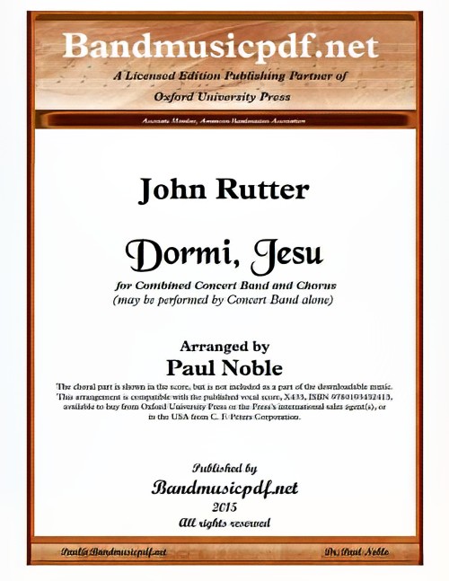 Dormi, Jesu (Concert Band with Optional Choir - Score and Parts)