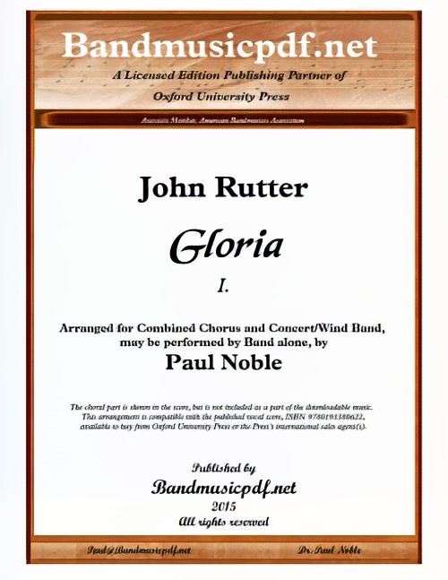 Gloria, Movement I (Concert Band with opt. Choir - Score and Parts)