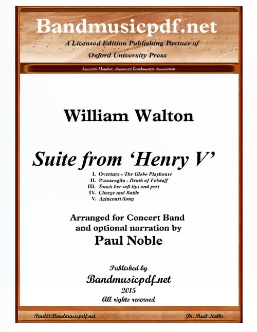 Henry V, Suite from (Concert Band with Optional Narrator - Score and Parts)