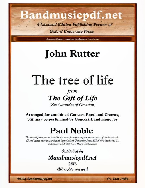 The Tree of Life (from The Gift of Life) (Concert Band with Optional Choir - Score and Parts)