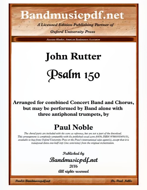 Psalm 150 (Concert Band with Optional Choir - Score and Parts)