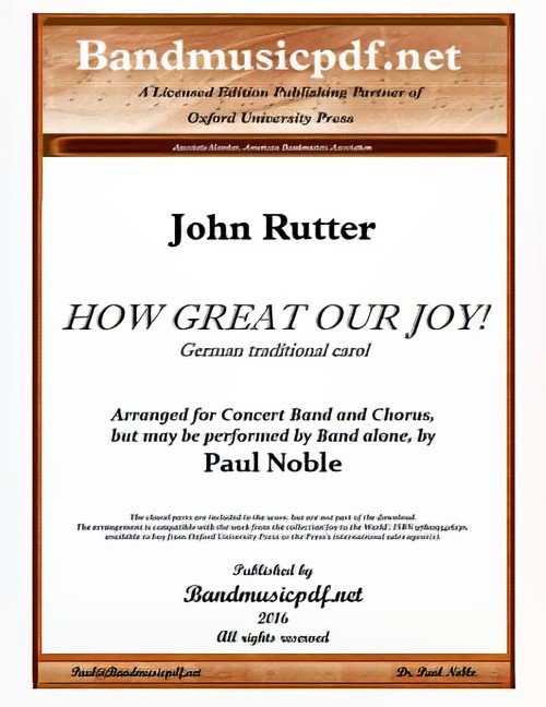 How Great Our Joy! (Concert Band with Optional Choir - Score and Parts)