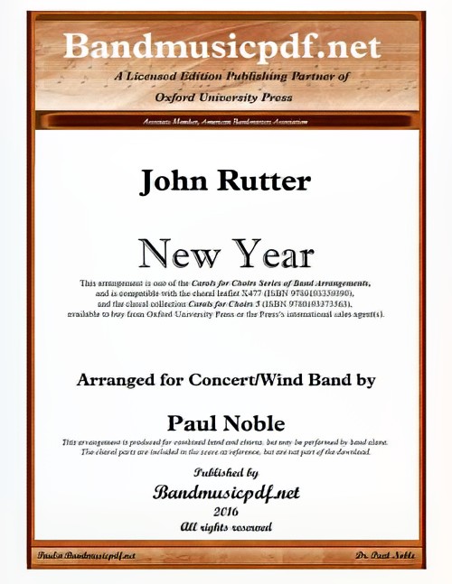 New Year (Concert Band with Optional Choir - Score and Parts)