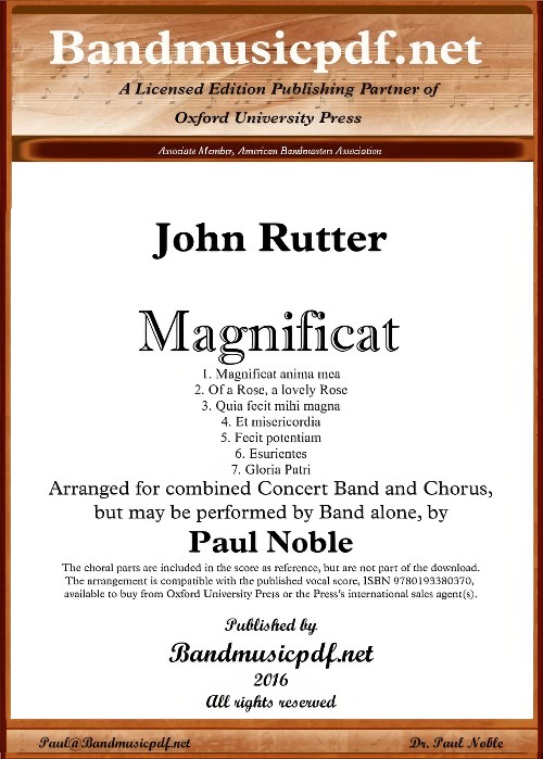 Magnificat (Concert Band with Optional Choir - Score and Parts)