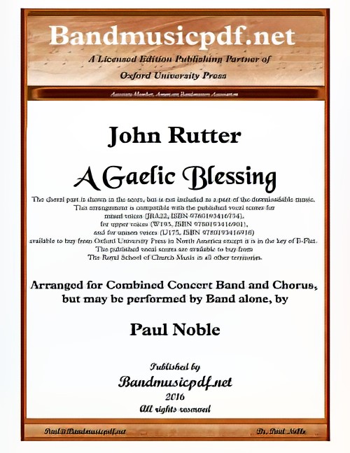 A Gaelic Blessing (Concert Band with Optional Choir - Score and Parts)