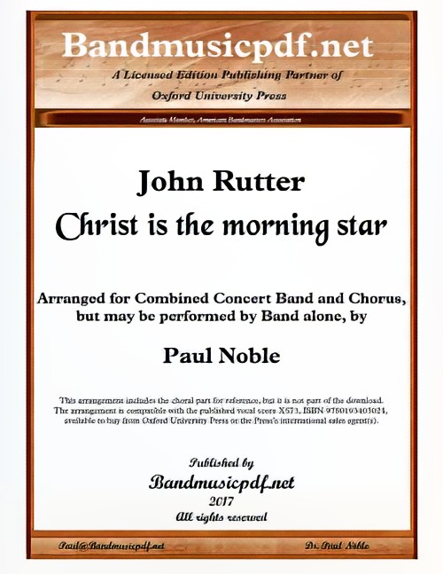 Christ is the Morning Star (Concert Band with Optional Choir - Score and Parts)