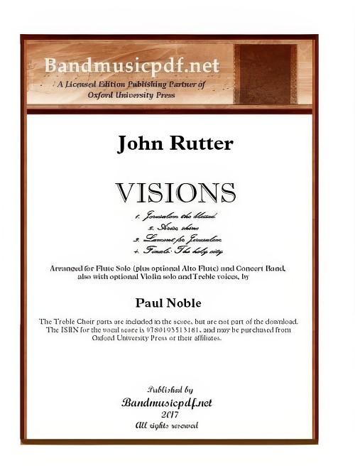 Visions (Flute or Violin Solo with Concert Band and Optional Treble Choir - Score and Parts)