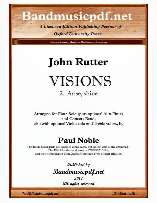 Arise, Shine (from Visions) (Flute or Violin Solo with Concert Band and Optional Treble Choir - Score and Parts)