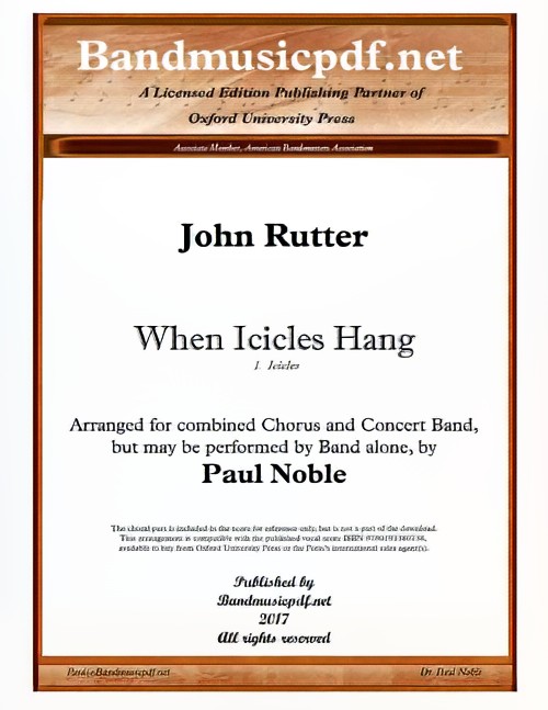 Icicles (from When Icicles Hang) (Concert Band with Optional Choir - Score and Parts)