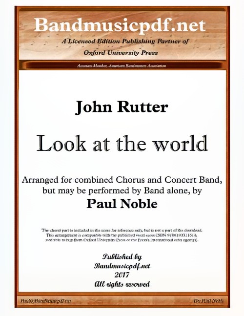 Look at the World (Concert Band with Optional Choir - Score and Parts)