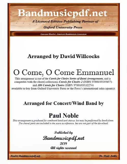 O Come, O Come Emmanuel (Concert Band with Optional Choir - Score and Parts)