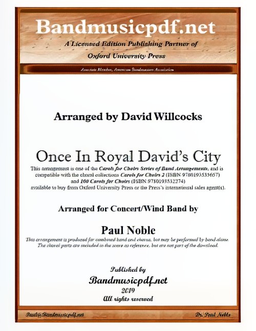 Once in Royal David's City (Concert Band with Optional Choir - Score and Parts)