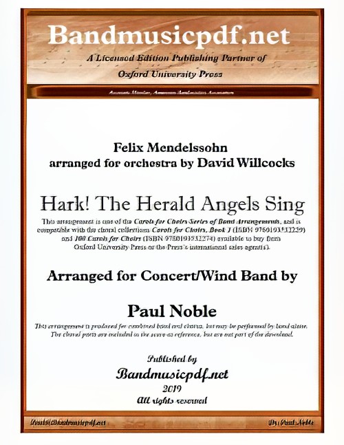 Hark! The Herald Angels Sing (Concert Band with Optional Choir - Score and Parts)