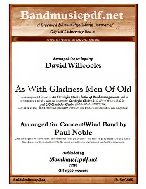 As With Gladness Men of Old (Concert Band with Optional Choir - Score and Parts)