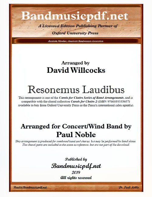 Resonemus Laudibus (Concert Band with Optional Choir - Score and Parts)