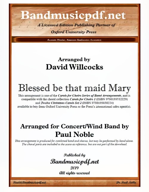 Blessed Be That Maid Mary (Concert Band with Optional Choir - Score and Parts)