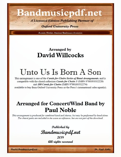 Unto Us is Born a Son (Concert Band with Optional Choir - Score and Parts)