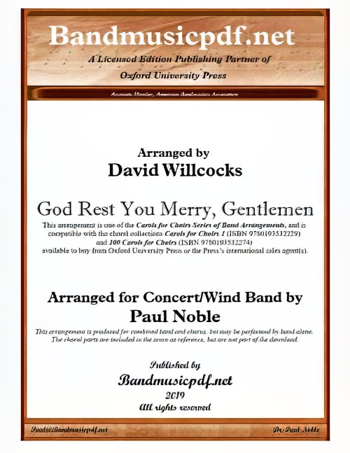 God Rest You Merry, Gentlemen (Concert Band with Optional Choir - Score and Parts)