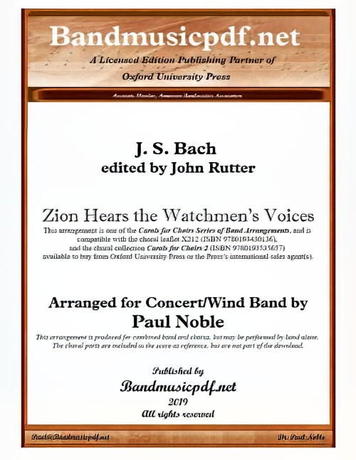 Zion Hears the Watchmen's Voices (Concert Band with Optional Choir - Score and Parts)