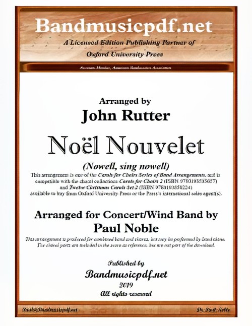 Noel Nouvelet (Concert Band with Optional Choir - Score and Parts)