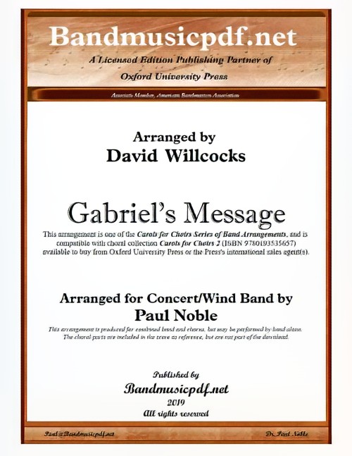 Gabriel's Message (Concert Band with Optional Choir - Score and Parts)