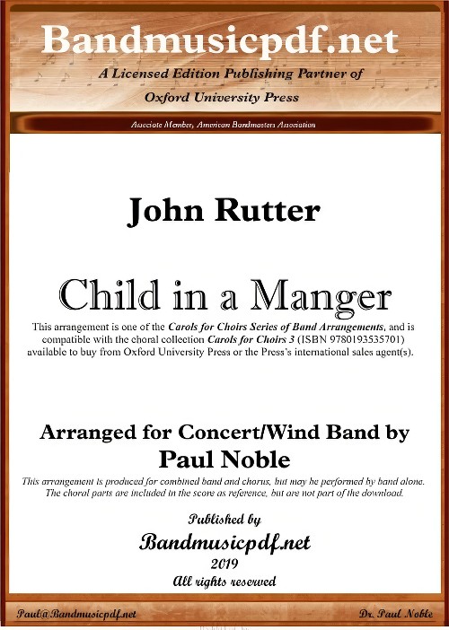 Child in a Manger (Concert Band with Optional Choir - Score and Parts)