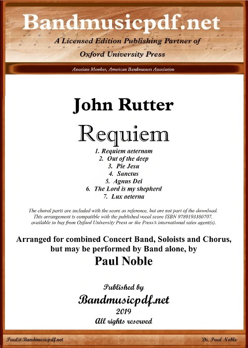 Requiem (Concert Band with Optional Choir - Score and Parts)