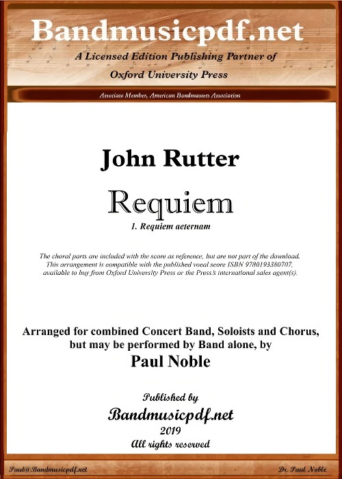 Requiem aeternam (from Requiem) (Concert Band with Optional Choir - Score and Parts)