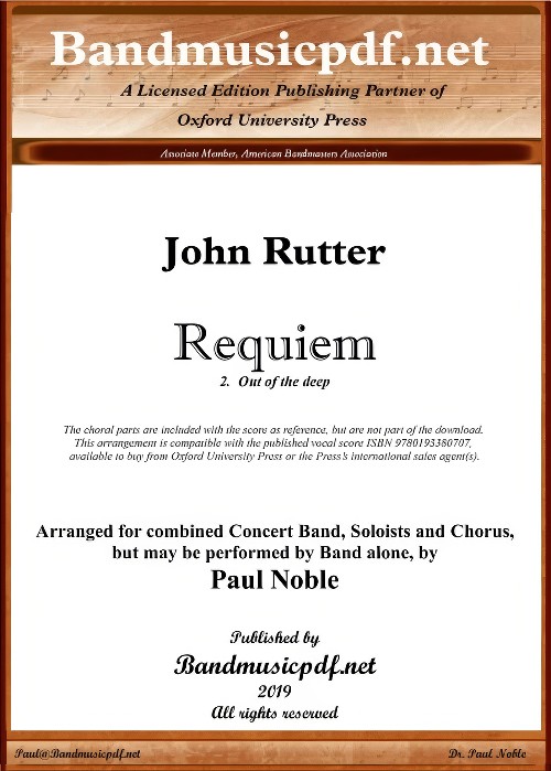 Out of the Deep (from Requiem) (Concert Band with Optional Choir - Score and Parts)