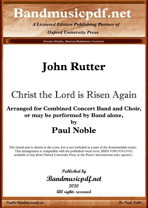 Christ the Lord is Risen Again (Concert Band with Optional Choir - Score and Parts)