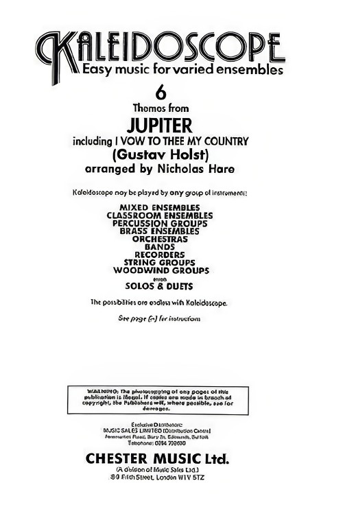 Jupiter, Themes from (Flexible Ensemble - Score and Parts)