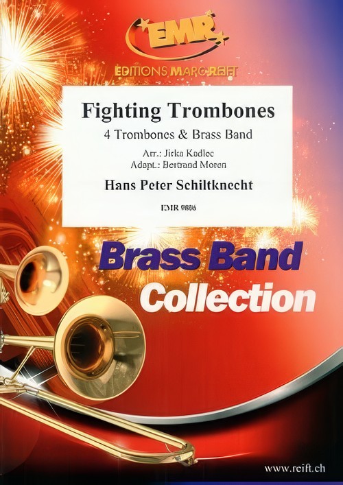 Fighting Trombones (Trombone Quartet with Brass Band - Score and Parts)