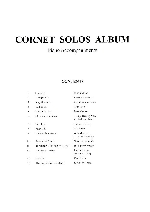 Cornet Solos Album (Cornet Solos with Piano Accompaniment)